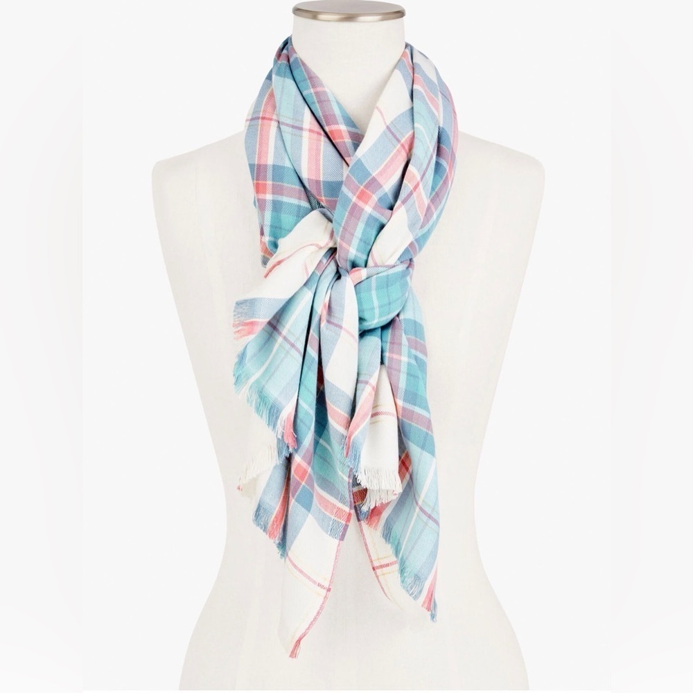 Talbots Party Plaid Oblong Multicolor Scarf